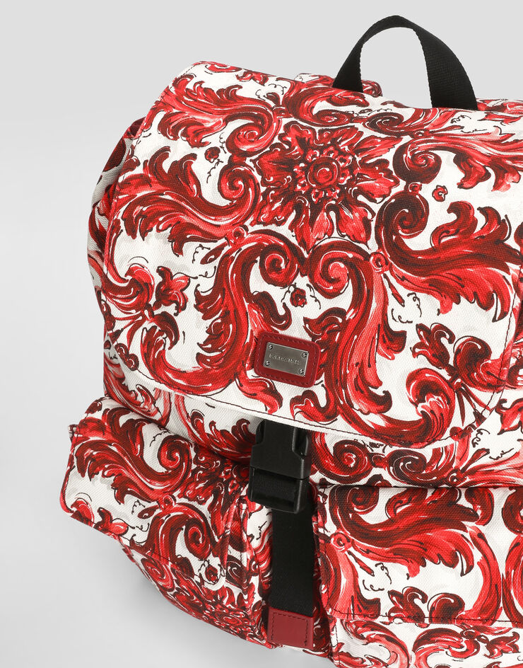 Dolce & Gabbana Majolica-print canvas backpack Multicolor EM0120A0550