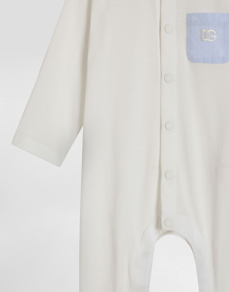 Dolce & Gabbana 3-piece jersey and jacquard gift set with DG logo and polka dots White L1JOAAG7N9U