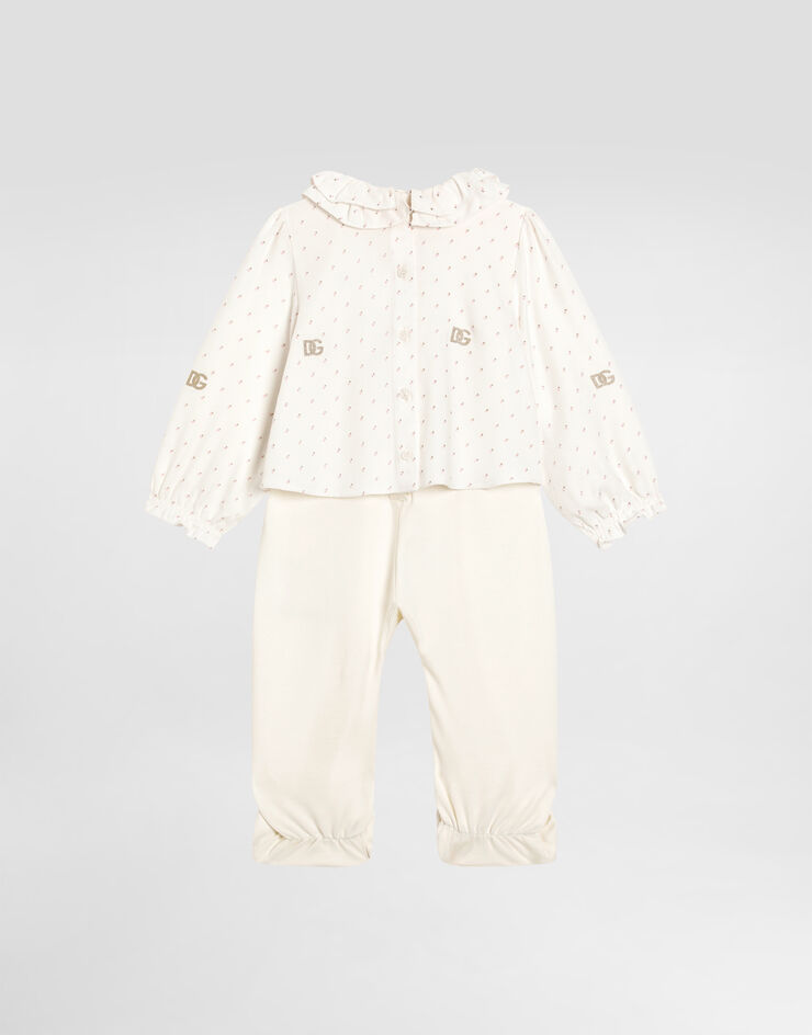 Dolce & Gabbana Polka dot interlock romper White L2JO4IG7PJB