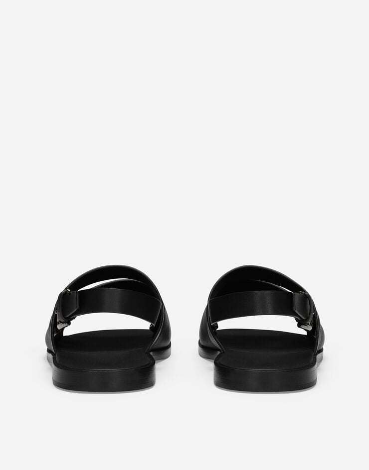 Dolce & Gabbana صندل من جلد عجل أسود A80433AO602