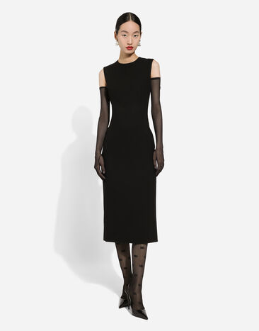 Dolce & Gabbana Платье-футляр из шерсти черный F6GASTFUBFX