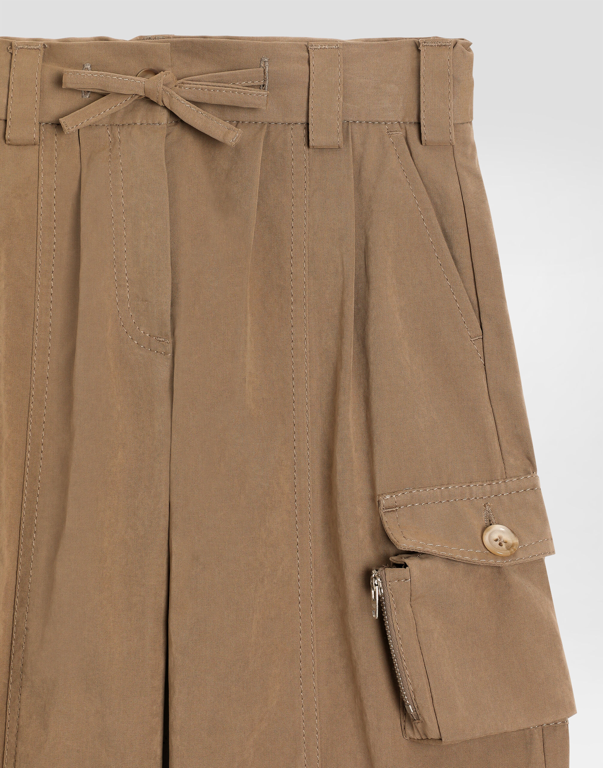 Waxed faille cargo trousers in Beige for Girls | Dolce&Gabbana® US