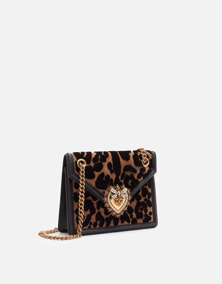 Dolce & Gabbana Medium Devotion bag in velvet stitch STAMPA ANIMALIER BB6641AJ313