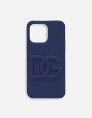 Dolce & Gabbana Branded rubber iPhone 14 Pro Max cover Blue G9ASWTHUMTI