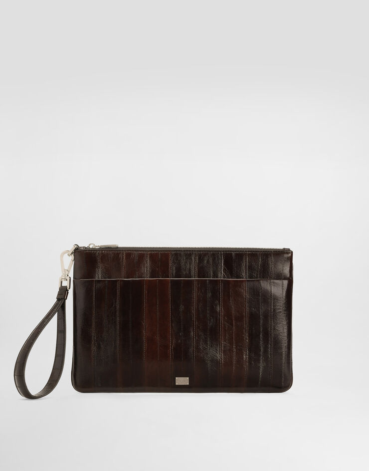 Dolce & Gabbana Eel leather necessaire Brown BP3294A8A53