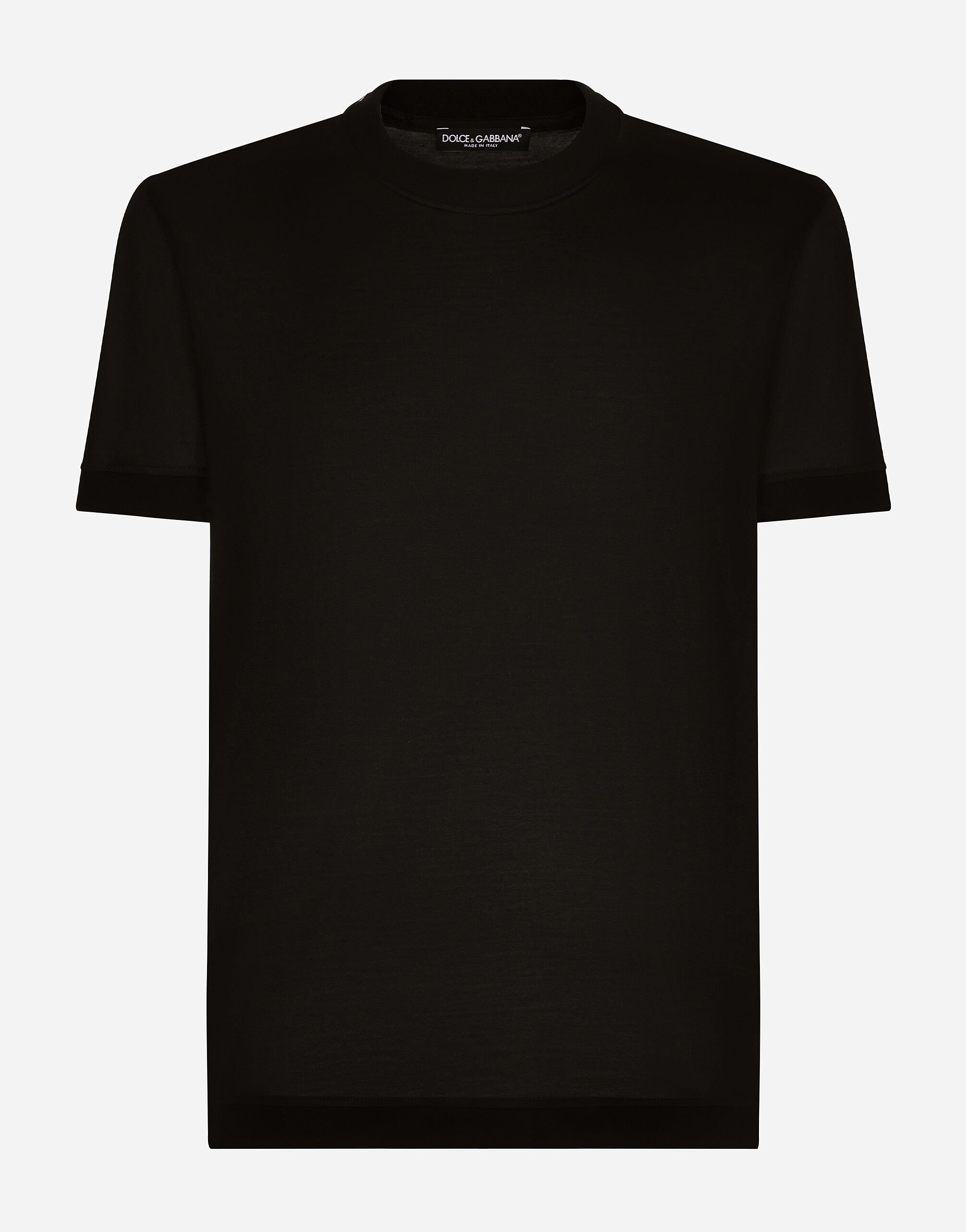 Dolce & Gabbana Short-sleeved silk T-shirt Multicolor G8PN9TG7NPZ