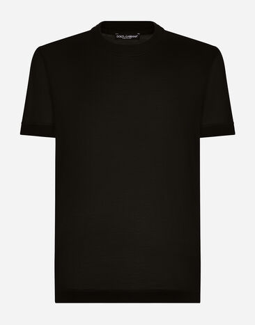 Dolce & Gabbana Short-sleeved silk T-shirt Print G5IF1THI1QA