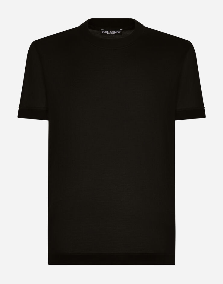 Dolce & Gabbana T-shirt à manches courtes en soie Noir G8RG0TFU75F