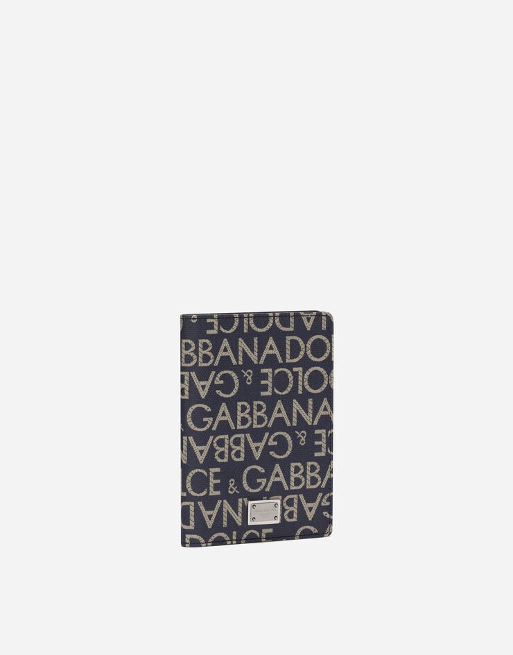 Dolce & Gabbana ReisepasshÃ¼lle aus beschichtetem Jacquard Blau BP2215AJ705