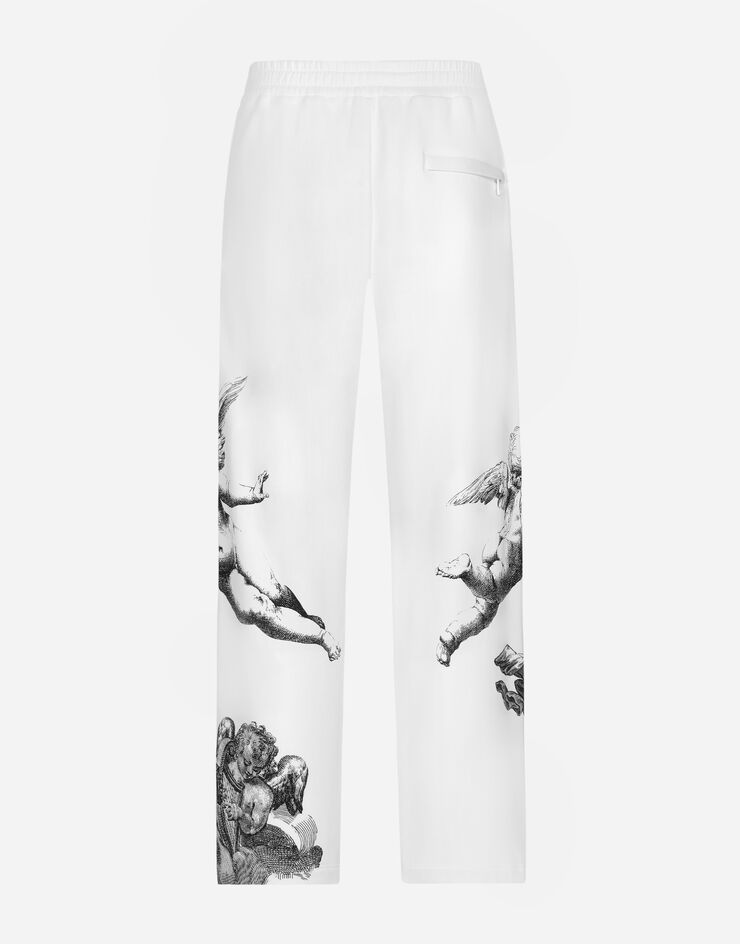 Dolce & Gabbana Pantalone jogging in cotone stampa angeli BLANCO DOLCE&GABBANA Bianco I3AGSMII7AK