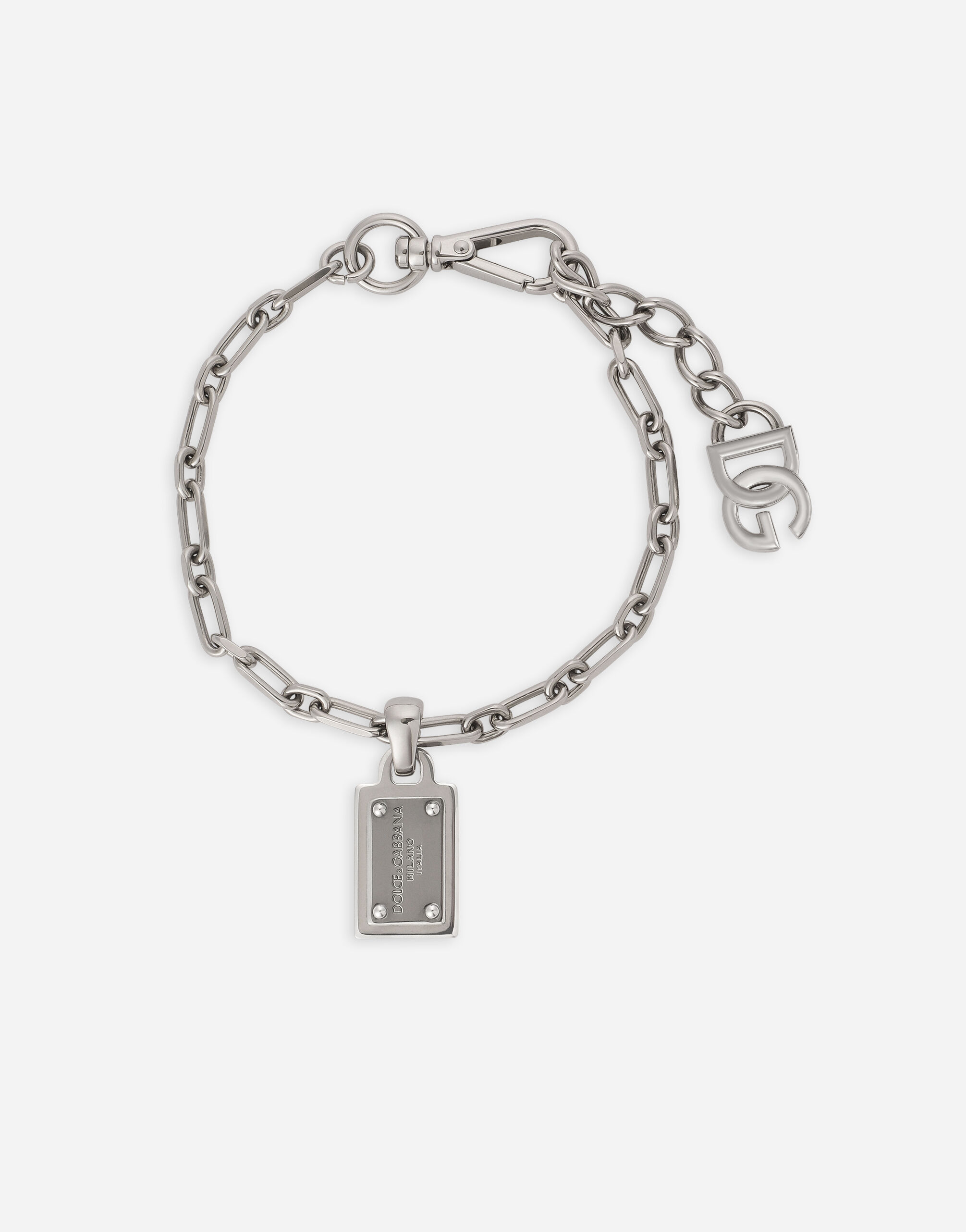 Bracelet with Dolce Gabbana logo tag in Silver for Men Dolce Gabbana