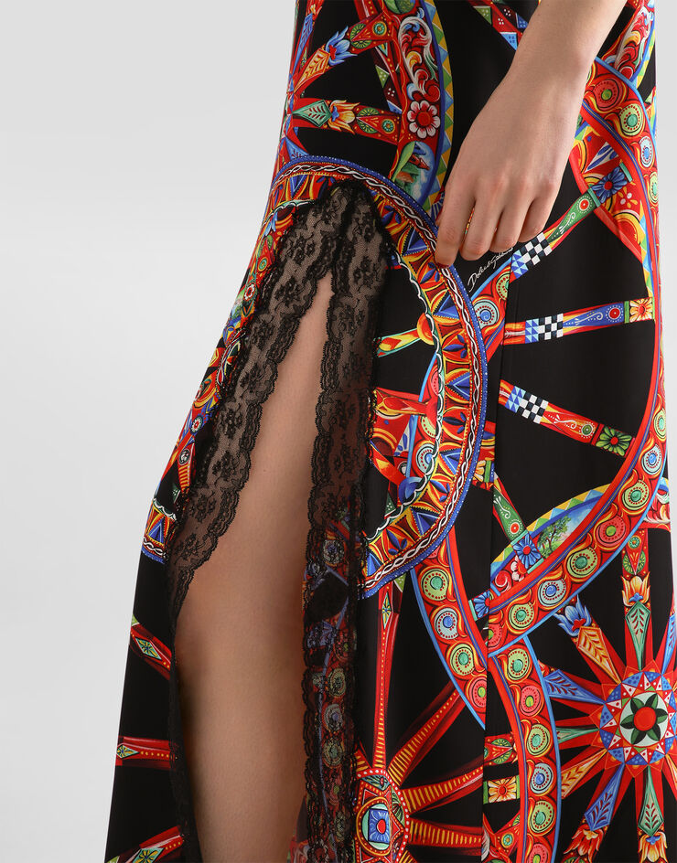 Dolce & Gabbana Carretto-print charmeuse slip dress Multicolor F616ITFSA9U