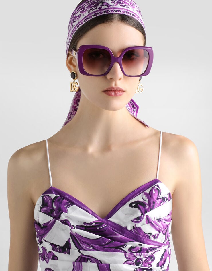 Dolce & Gabbana Majolica-print poplin dress Multicolor F7BA9TFI5LT