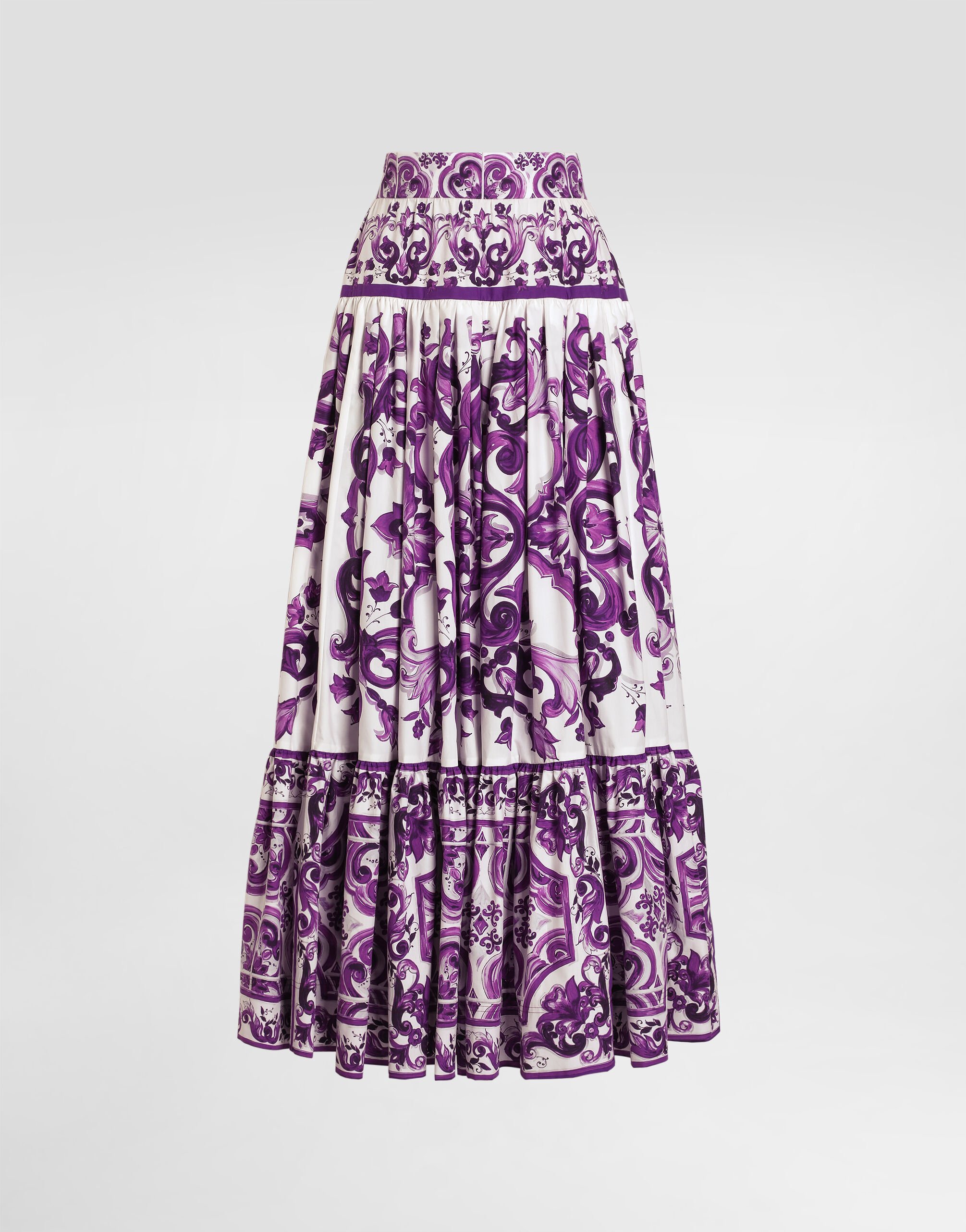 【Dolce&Gabbana】VIP価格【マヨリカプリントプリーツスカート】 Multicolorのウィメンズ マヨリカプリント スカート