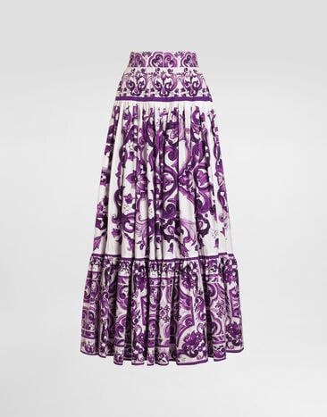 Dolce & Gabbana Majolica-print long skirt Multicolor F4CX0THH5EW