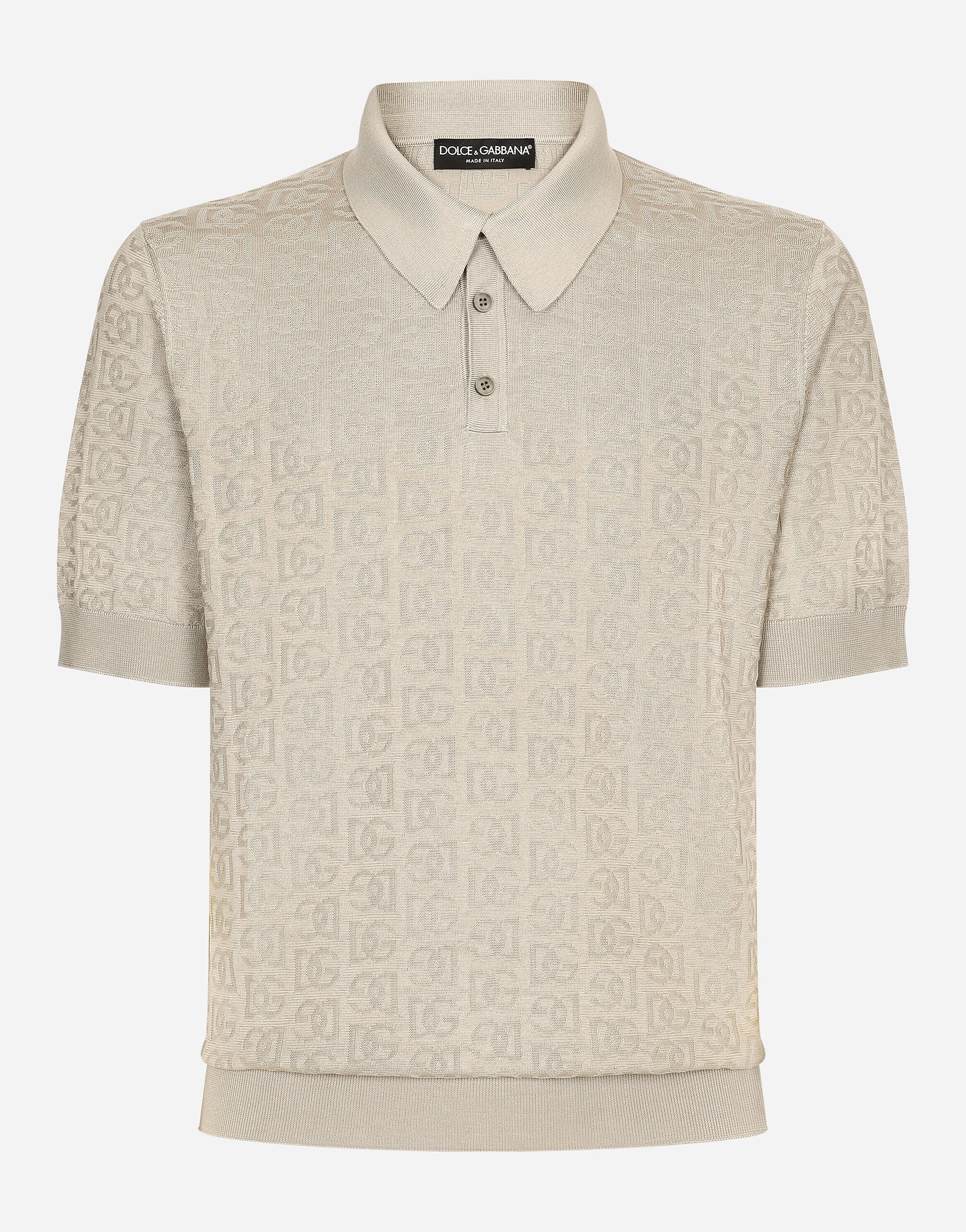 セール 登場から人気沸騰 logo DG with polo-shirt jacquard Silk in Men for Beige トップス