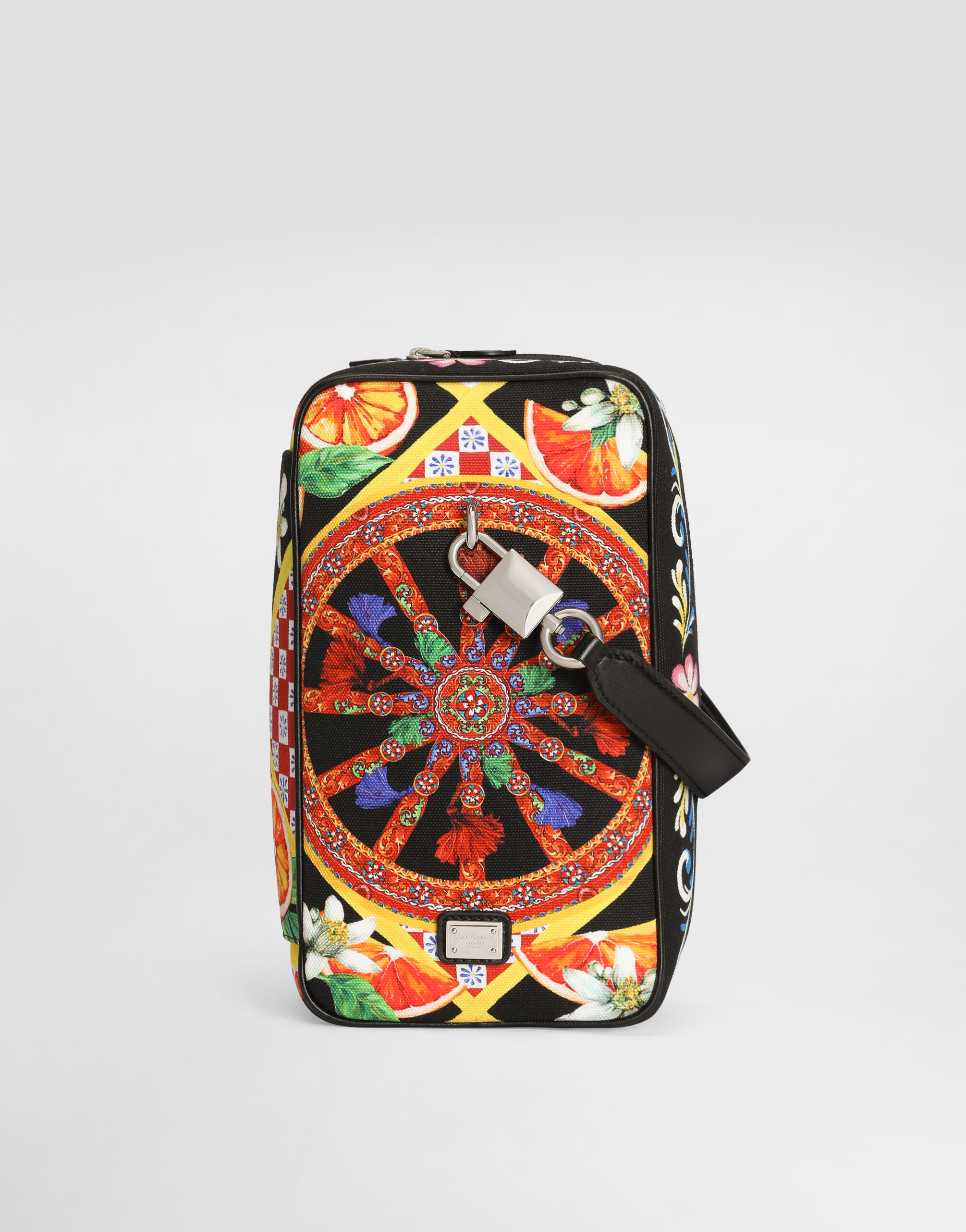 Lock handbag in printed canvas in Multicolor for Men | Dolce&Gabbana®