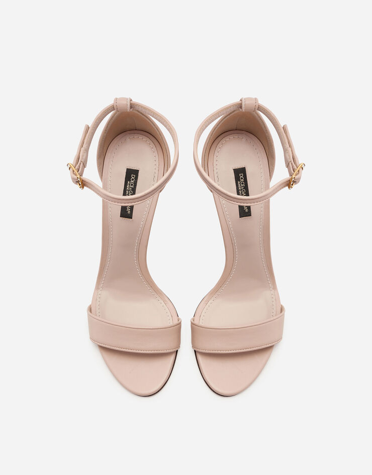Dolce & Gabbana Nappa leather sandals with baroque DG heel 페일 핑크 CR0739AV967