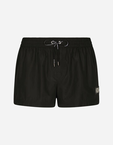 Dolce & Gabbana Short swim trunks with branded tag Print M4A09JHPGFI