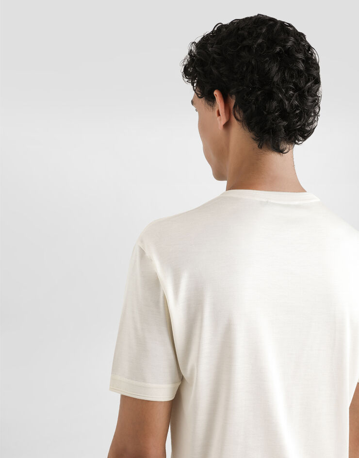 Dolce & Gabbana Short-sleeved silk t-shirt White G8ST1TFU75F