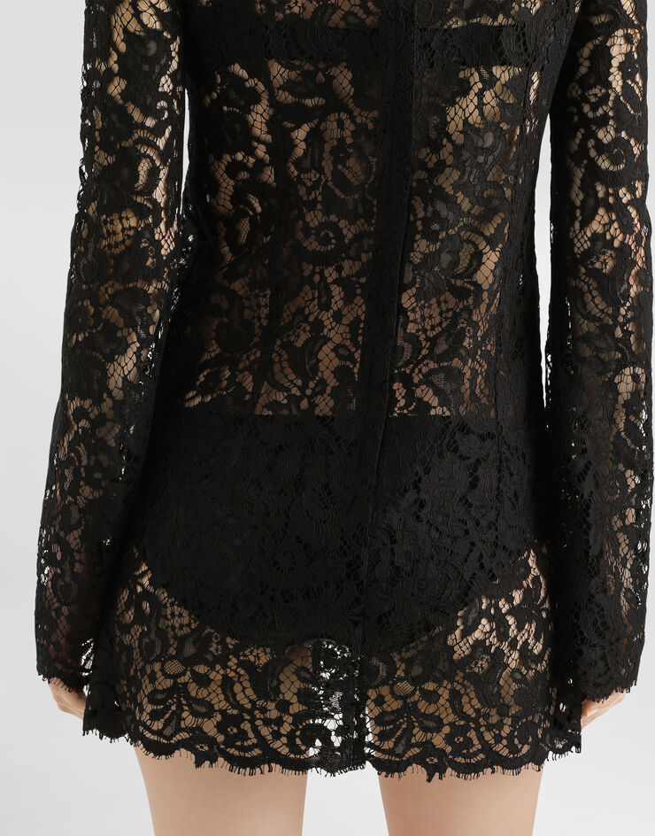 Dolce & Gabbana Short cordonetto lace dress Black F6TNPTHLMTB