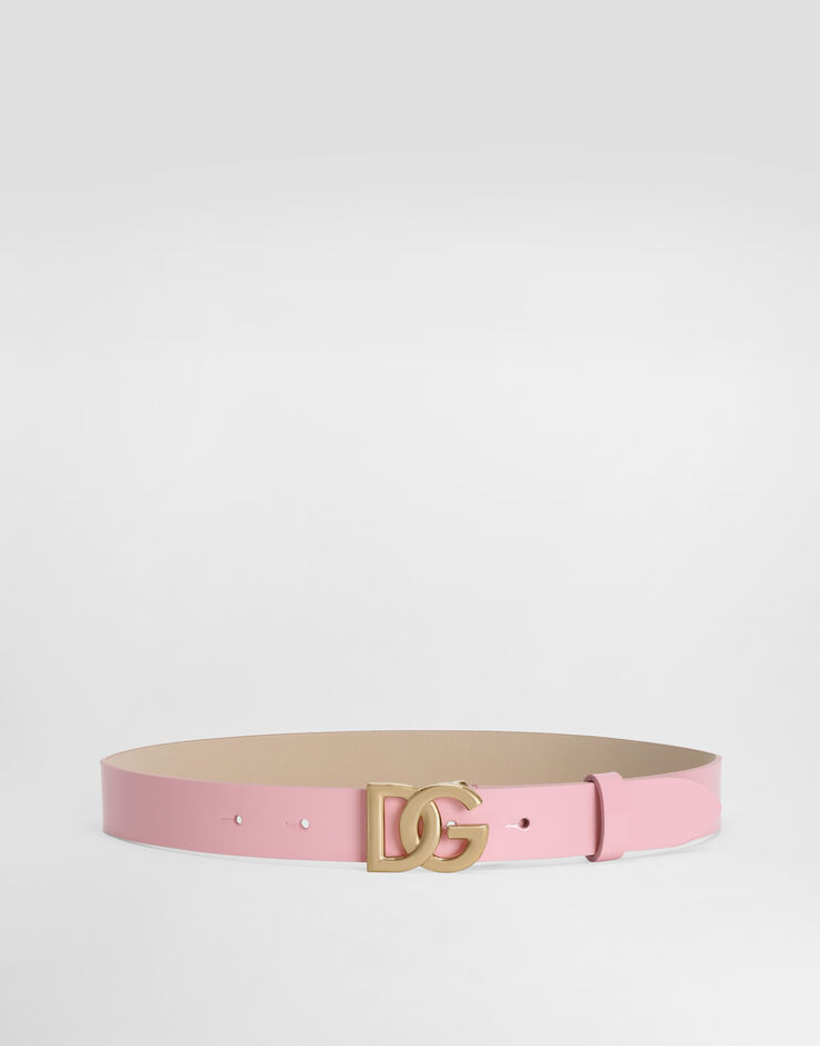 Dolce & Gabbana Patent leather logoed belt Pink EE0068A1067