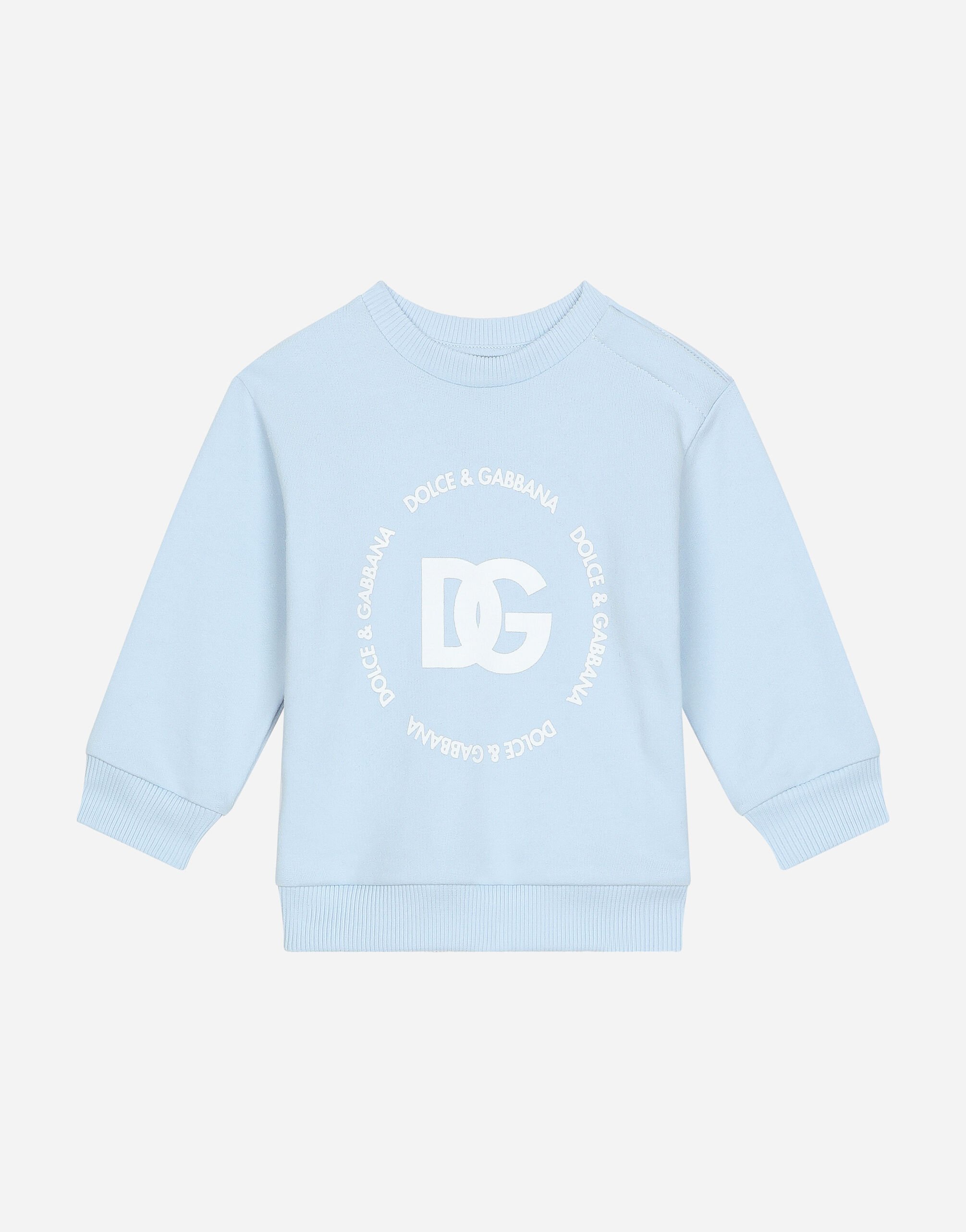 Dolce & Gabbana Jersey sweatshirt with DG logo White L1JTEYG7K7R
