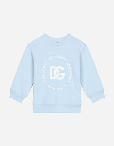 Dolce & Gabbana Jersey sweatshirt with DG logo White L1JTIMG7O7E