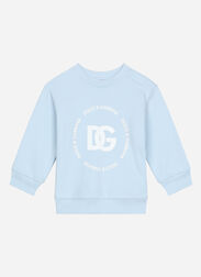 Dolce & Gabbana Jersey sweatshirt with DG logo Azul Claro L1JTEYG7L1B