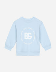 Dolce & Gabbana Jersey sweatshirt with DG logo Azul Claro L1JWITG7L0X
