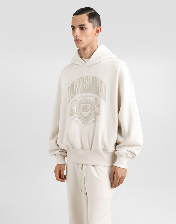 Dolce & Gabbana Hoodie with embroidery Cream G9BJGZG7O2J