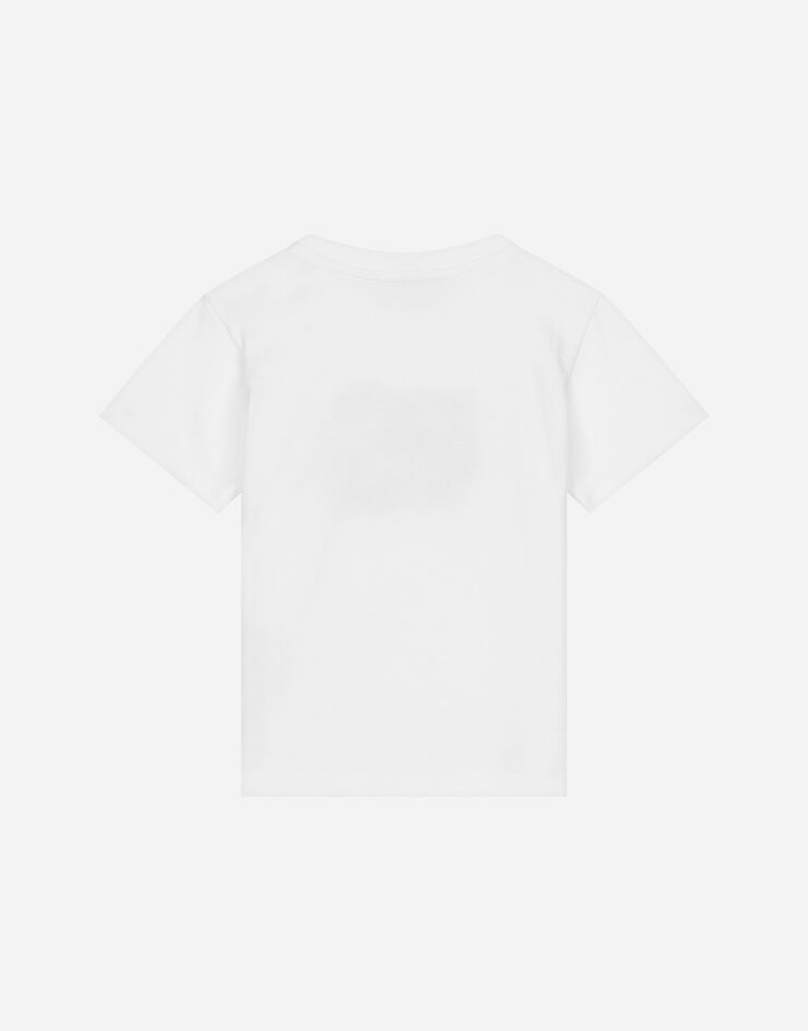 Dolce & Gabbana T-shirt in jersey stampa DG fiori Bianco L2JTKTG7M8C