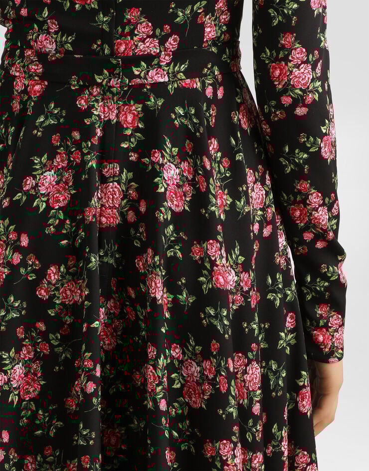 Dolce & Gabbana Abito in charmeuse stampa mazzolini di rose Dolce & Gabbana Abito in charmeuse stampa mazzolini di rose Multicolore F60HMTFSA8B