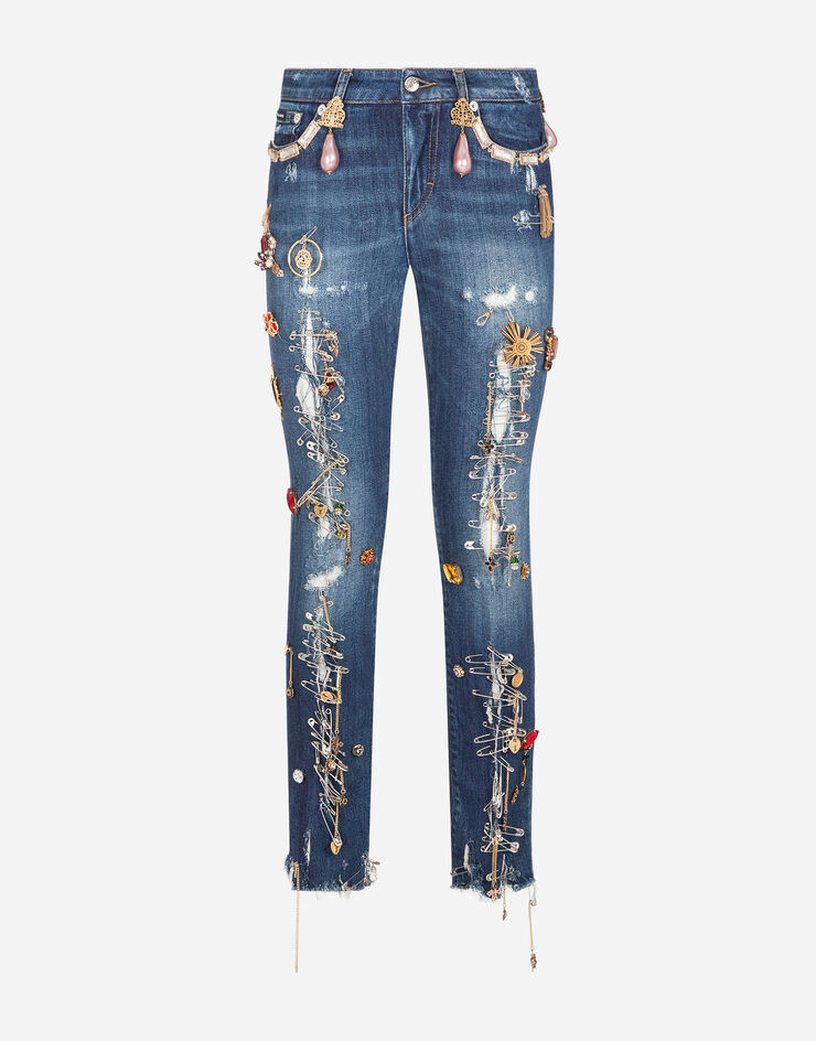 Dolce & Gabbana Pretty fit jeans with decoration BLUE FTAH7ZG8CI1
