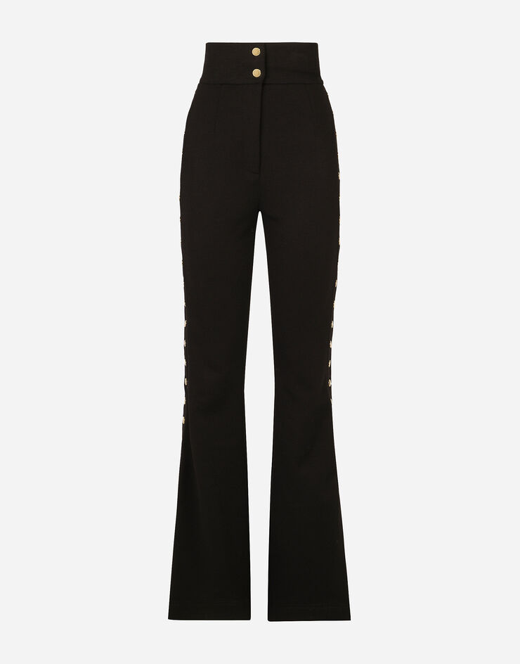 Dolce&Gabbana Full Milano pants with buttons down the side Black FTCYCTFUGI7