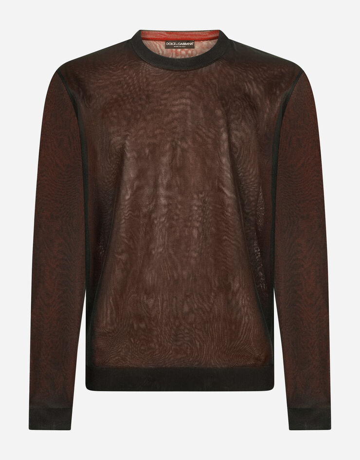 Dolce & Gabbana Round-neck technical yarn sweater Multicolor GXI18TJCMV3