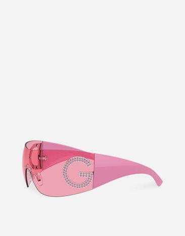 Dolce & Gabbana Sonnenbrille Re-Edition Rosa mit rosa Strass VG2298VM584