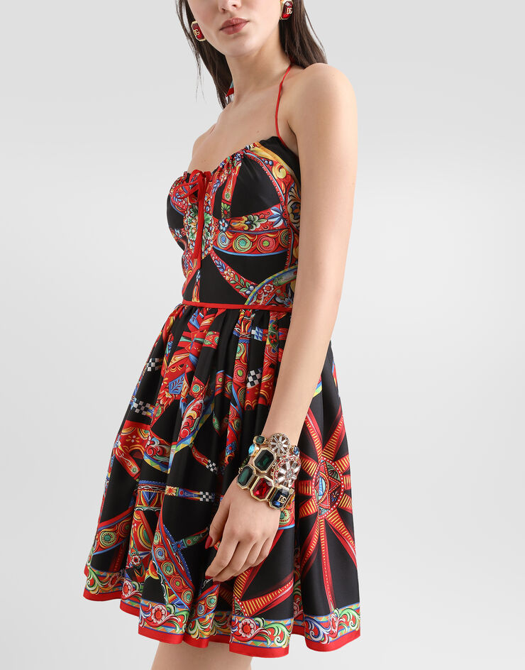 Dolce & Gabbana Carretto-print silk twill dress Dolce & Gabbana Carretto-print silk twill dress Multicolor F6JGJTGDDTI