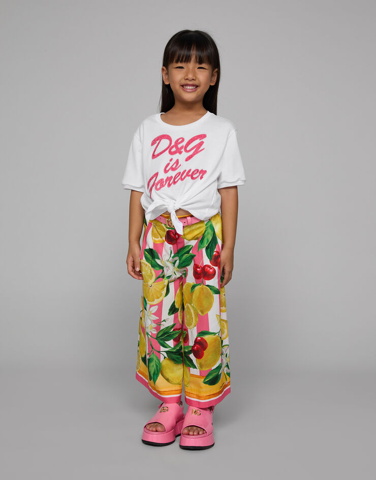 Dolce & Gabbana Poplin pants with lemon and cherry print Print L53P31G7L8S