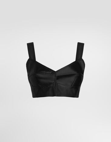 Dolce & Gabbana Satin bustier top Dolce & Gabbana Satin bustier top Black F7Y28TGDCRP