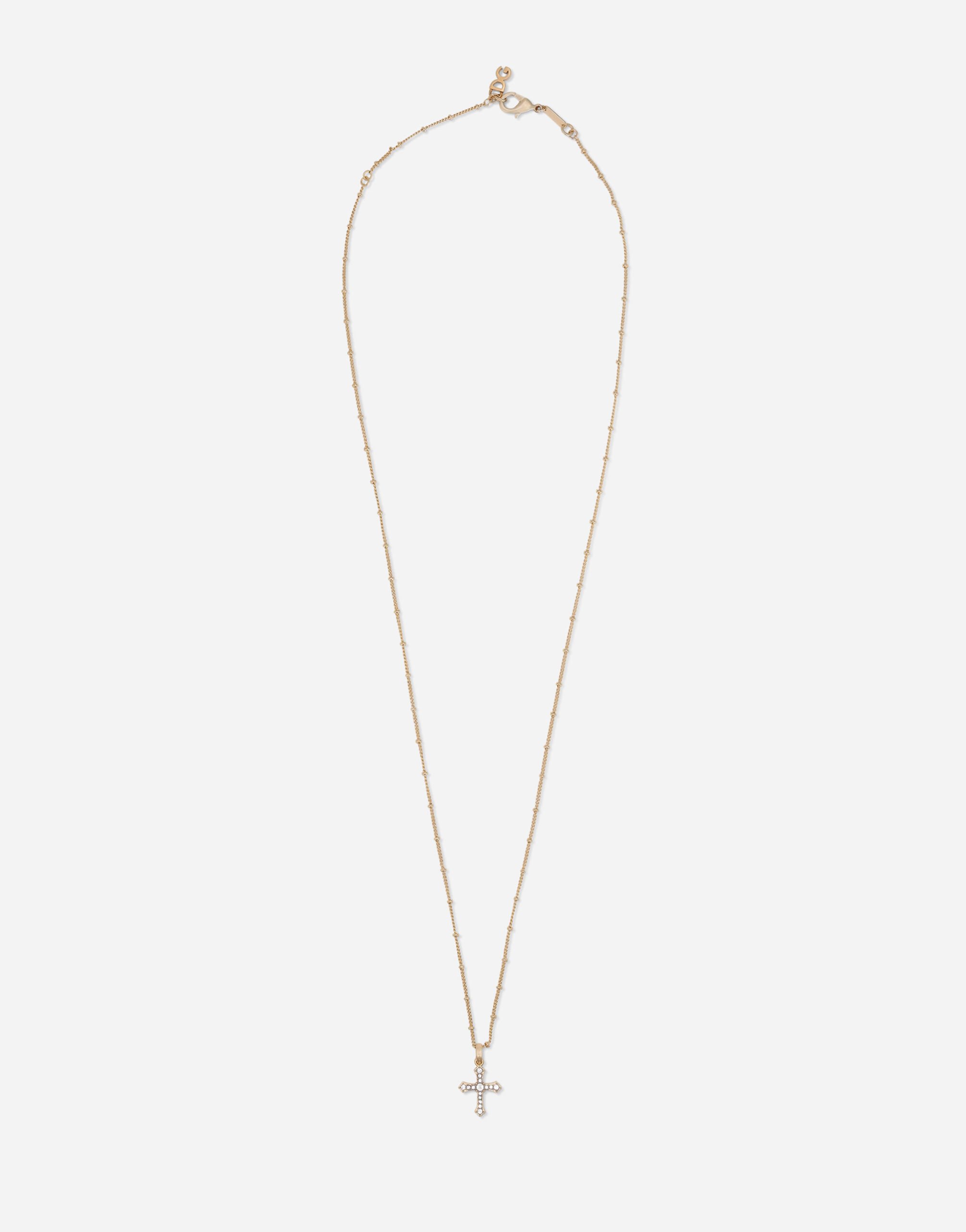 Dolce & Gabbana Cross necklace Gold and shiny black VG2277VM287