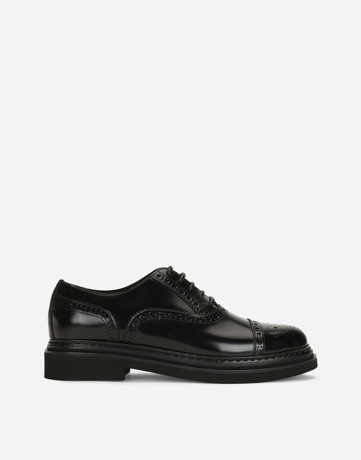 Dolce & Gabbana Schnürschuh aus gebürstetem Kalbsleder Schwarz CN0101A1203