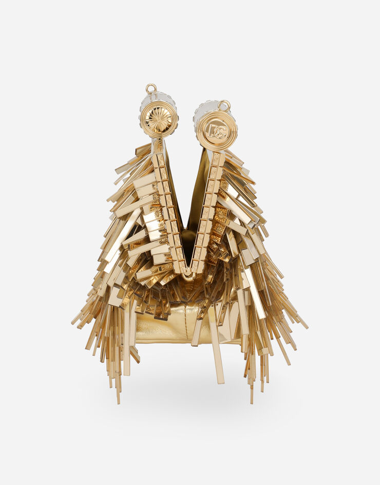 Dolce & Gabbana Mordore nappa bag with fringing Gold BB7097AY831