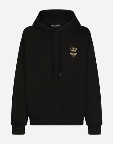Dolce & Gabbana Cotton jersey hoodie with embroidery Print G9BJATFS785
