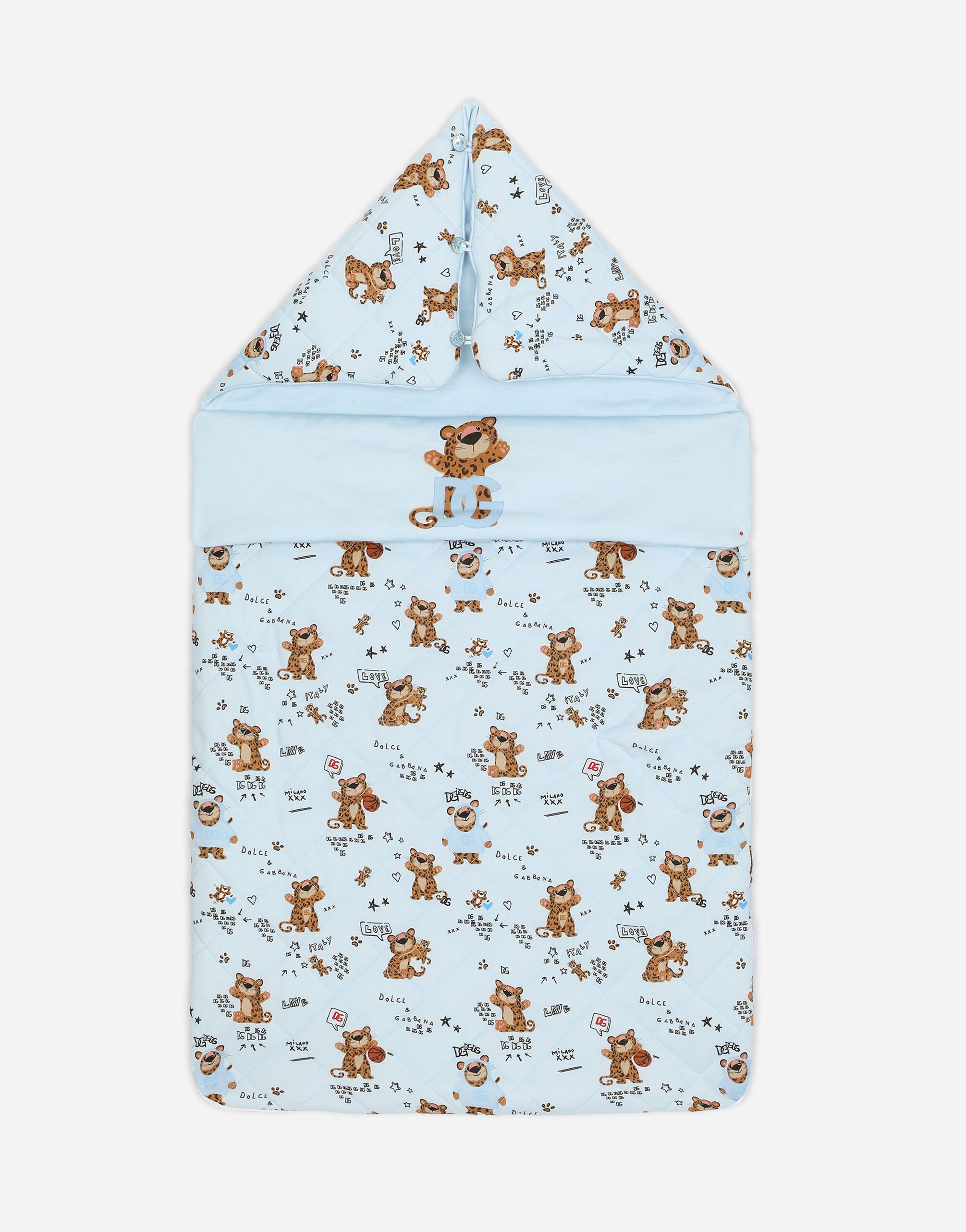 Dolce & Gabbana Baby leopard-print jersey sleep sack Beige LNJAD8G7L5F