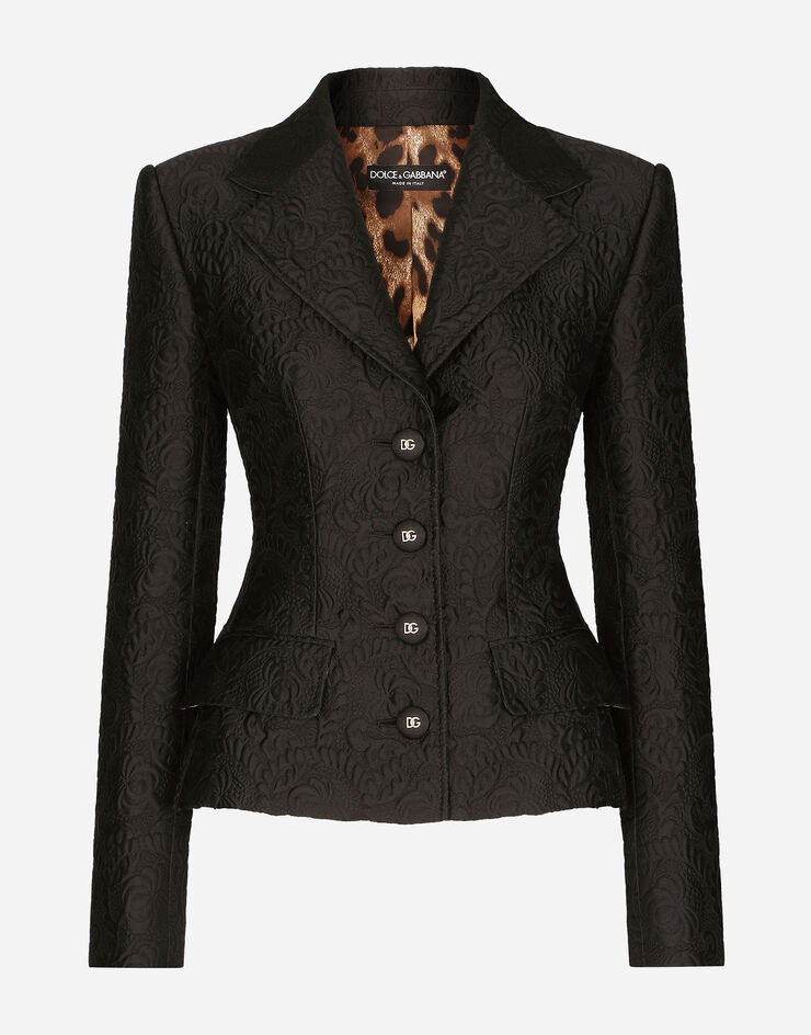 Dolce & Gabbana Single-breasted floral jacquard jacket Black F26S2THJMOK
