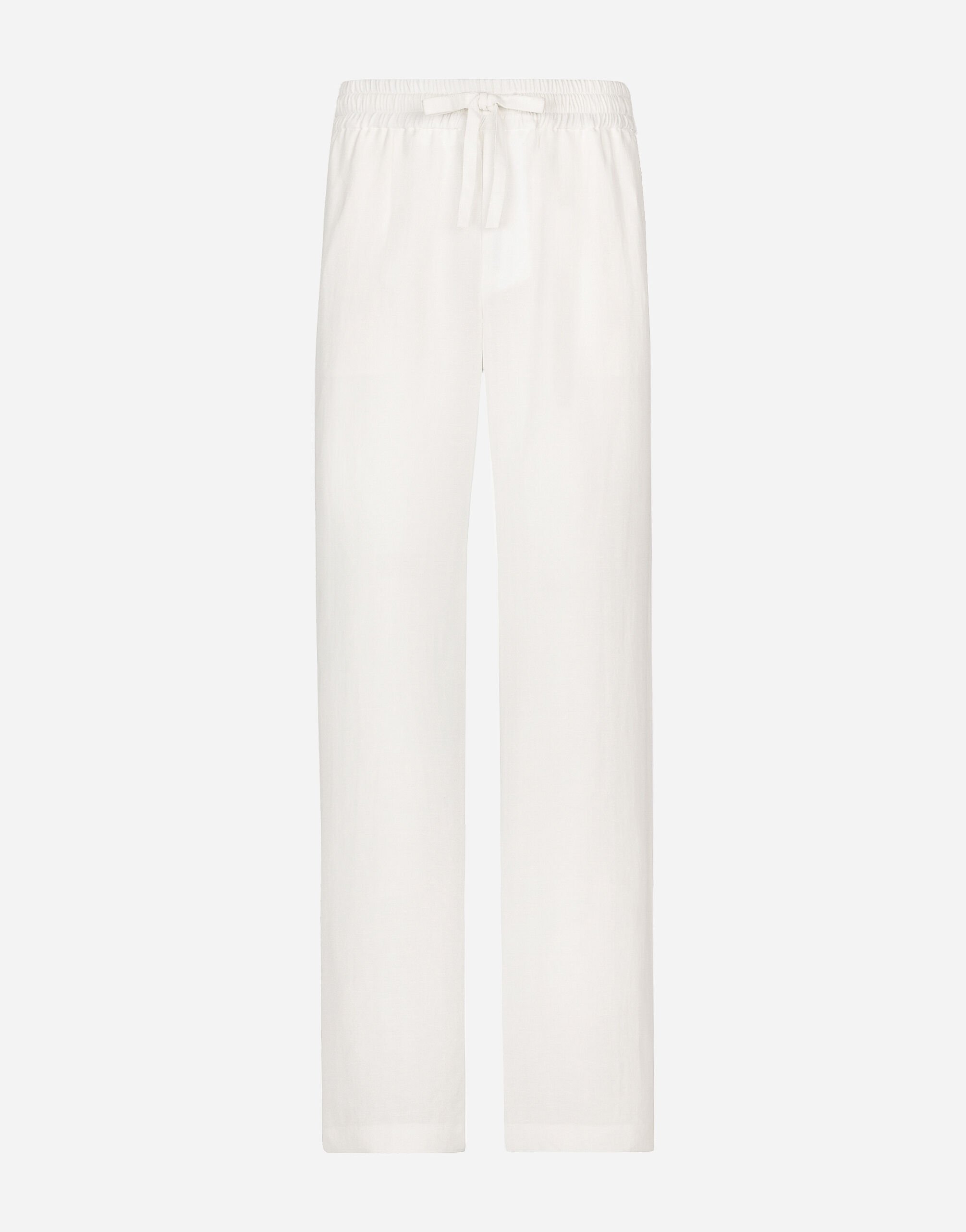 Dolce & Gabbana سروال رياضي من مزيج كتان أبيض VG4444VP287