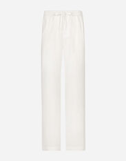 Dolce & Gabbana Linen-blend jogging pants Bordeaux GWZXMTFUBE7