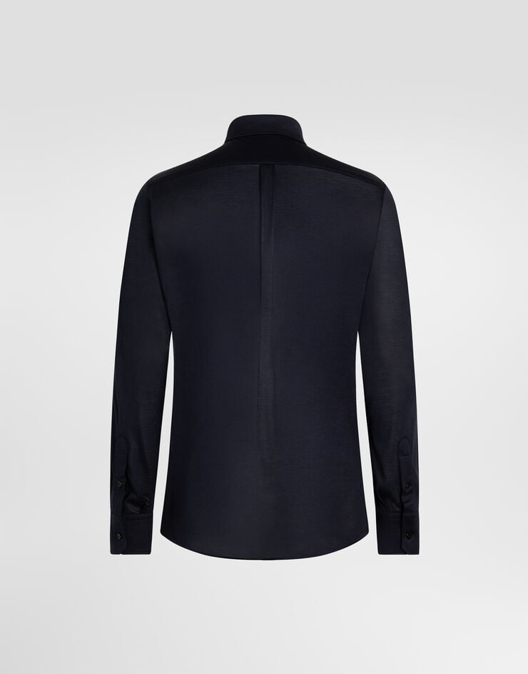 Dolce & Gabbana Martini silk jersey shirt Dolce & Gabbana Martini silk jersey shirt Blue G5OX5ZFU75F