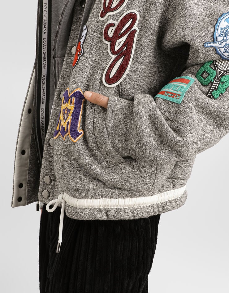 Dolce & Gabbana Fleece bomber jacket Dolce & Gabbana Fleece bomber jacket Grey G9CIUZFUGVC